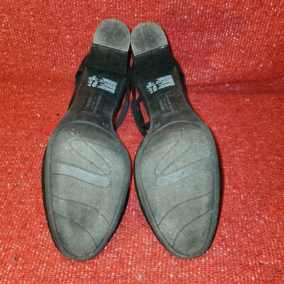 Christian Siriano vintage 2000s black faux suede block heel D'Orsay pump - Picture 11 of 12